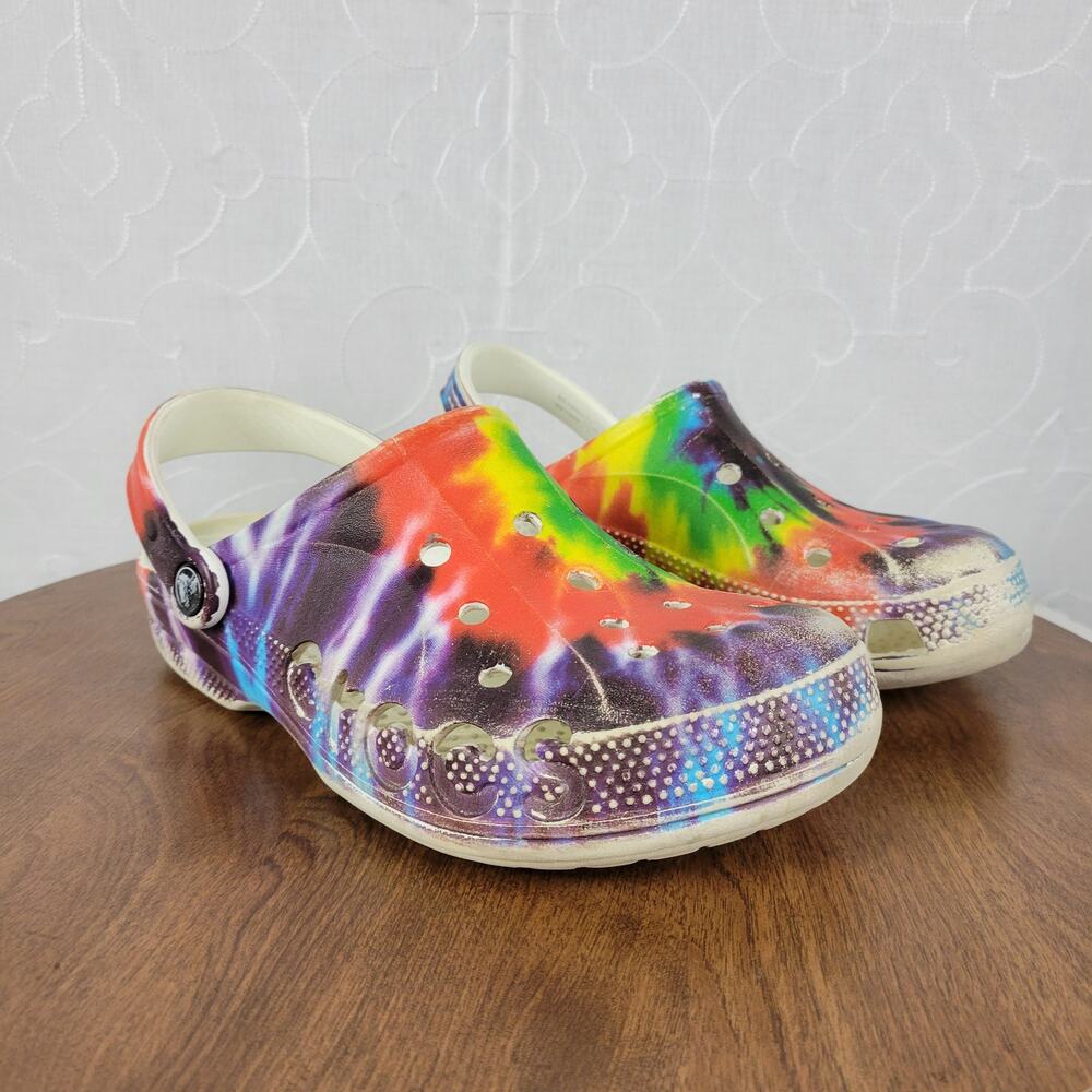 Crocs Sandals 6M/8W Muticolor Tie Dye Classic Graphic Unisex Slingback - Picture 4 of 13